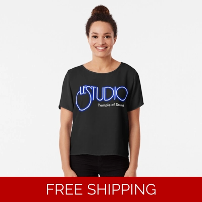 Le Studio Chiffon Top White & Blue Logo TOS White Le Studio Chiffon Top White & Blue Logo TOS White